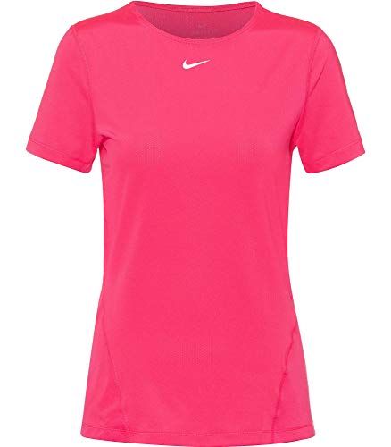 NIKE Camiseta para Mujer All Over Mesh, Mujer, AO9951, Rosa/Blanco, Large