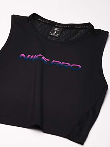NIKE CJ3697-010 Camiseta sin Mangas W NP Crop Tank Vnr Excl para Mujer, Negro/Dk Smoke Grey, Talla L