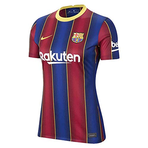 NIKE FC Barcelona Temporada 2020/21-FCB W NK BRT STAD JSY SS HMCD4401-456 Camiseta Primera Equipación, Mujer, Deep Royal Blue/Varsity Maize Full Sponsor, XL
