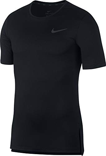 NIKE M NK Dry Top SS Slim Camiseta de Manga Corta, Hombre, Black/Black/Dark Grey, S