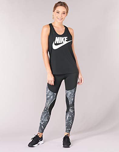 NIKE Power Gym Flutter Print - Mallas para Mujer, Mujer, Leotardos, 933453-010, Negro y Gris Atmosphere, Extra-Small