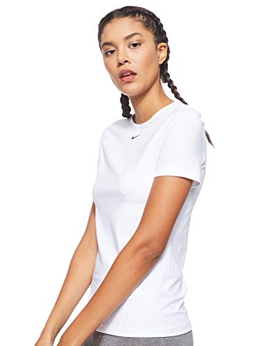 NIKE Pro Camiseta, Mujer, Blanco (White/Black), M
