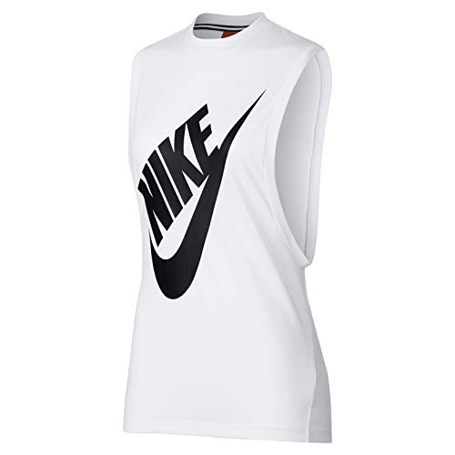 NIKE Sportswear Essential - Camiseta de Tirantes para Mujer, Talla XL, Color Blanco y Negro
