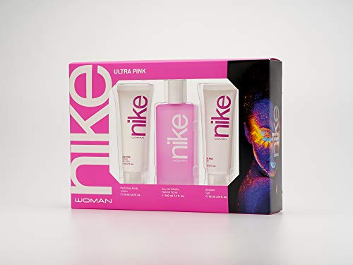 Nike - Ultra Pink Estuche de Regalo para Mujer, Eau de Toilette 100 ml, Gel de Baño 75 ml y Body Lotion 75 ml