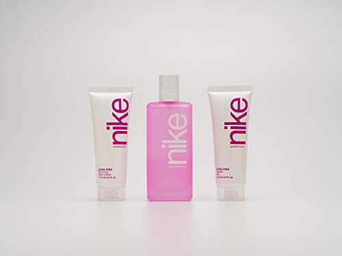 Nike - Ultra Pink Estuche de Regalo para Mujer, Eau de Toilette 100 ml, Gel de Baño 75 ml y Body Lotion 75 ml