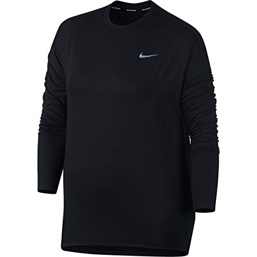 NIKE W NK ELMNT Top Crew Plus Camiseta de Manga Larga, Mujer, Black, 1X