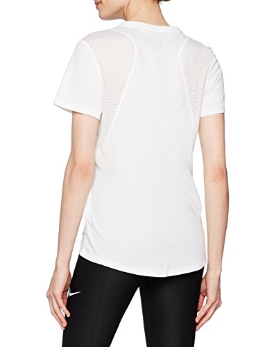 NIKE W NK Run Top SS Camiseta de Manga Corta, Mujer, White/White/Reflective silv, M
