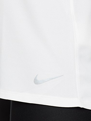 NIKE W NK Run Top SS Camiseta de Manga Corta, Mujer, White/White/Reflective silv, M