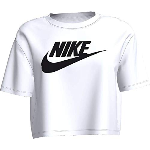 Nike W NSW Essntl CRP ICN Ftra - Camiseta, Mujer, White/Black, S