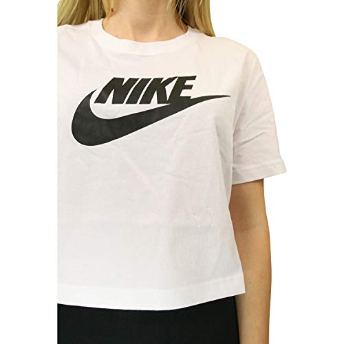 Nike W NSW Essntl CRP ICN Ftra - Camiseta, Mujer, White/Black, S
