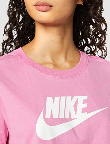NIKE W NSW tee Essntl CRP ICN FTR Camiseta de Manga Corta, Mujer, Magic Flamingo/(White), L