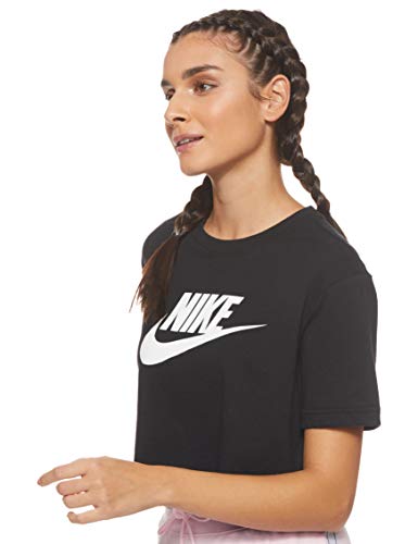NIKE W NSW tee Essntl CRP ICN Ftra Camiseta, Mujer, Negro (Black/White), L