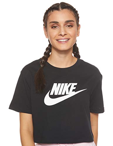 NIKE W NSW tee Essntl CRP ICN Ftra Camiseta, Mujer, Negro (Black/White), L