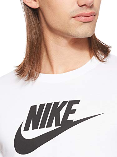 NIKE W NSW tee ESSNTL Icon Futura Camiseta de Manga Corta, Mujer, Blanco (White/Black), M