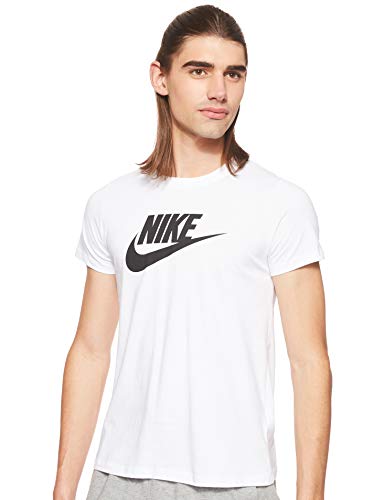 NIKE W NSW tee ESSNTL Icon Futura Camiseta de Manga Corta, Mujer, Blanco (White/Black), M