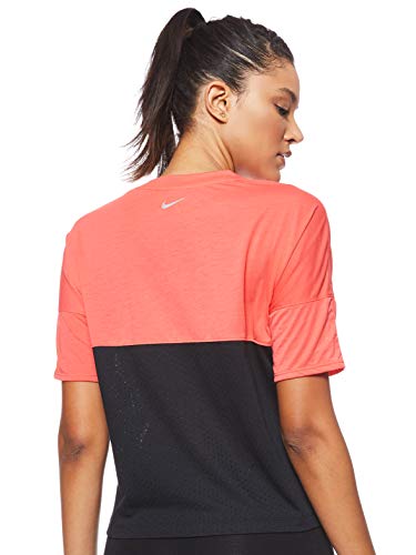 NIKE W Tailwind SS SD Camiseta, Mujer, Rojo/Negro (Ember Glow/Black), M
