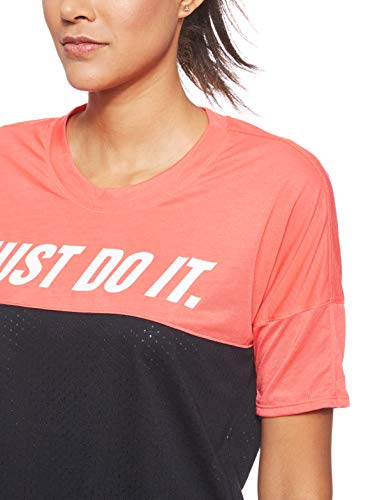 NIKE W Tailwind SS SD Camiseta, Mujer, Rojo/Negro (Ember Glow/Black), M