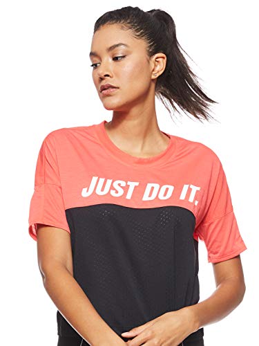 NIKE W Tailwind SS SD Camiseta, Mujer, Rojo/Negro (Ember Glow/Black), M