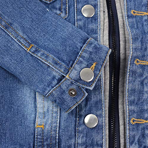 Niño Capucha Chaqueta Vaquera Abrigo Bebé Cazadora Vaquera Niñas Denim Jacket Manga Larga Mezclilla Jacke Trajes De Otoño Invierno Outwear (140cm)