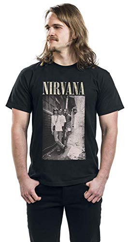 Nirvana Alleyway Hombre Camiseta Negro M, 100% algodón, Regular