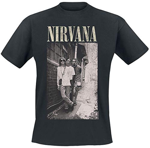 Nirvana Alleyway Hombre Camiseta Negro M, 100% algodón, Regular