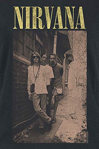 Nirvana Alleyway Mujer Camiseta Negro L, 100% algodón, Regular