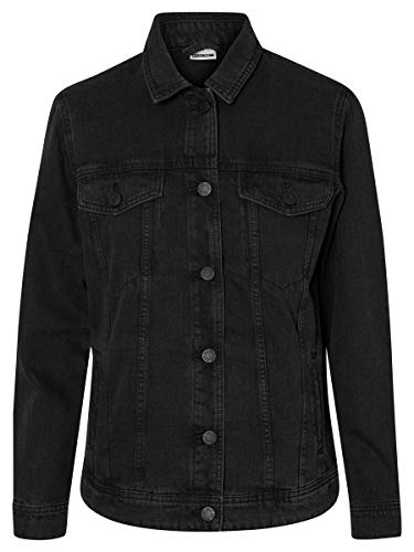 Noisy May Nmole L/s Denim Jacket Noos Chaqueta Vaquera, Negro (Black Black), 42 (Talla del Fabricante: Large) para Mujer