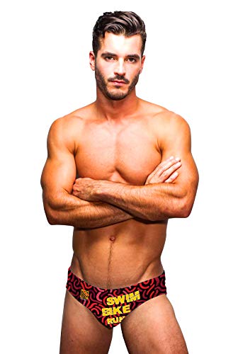 Nonbak bañador Hombre Natacion Slip Thunder Traje de baño, Rojo, Doble Forro (XS)