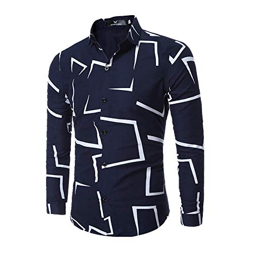 N\P Camisa de solapa de manga larga para hombre