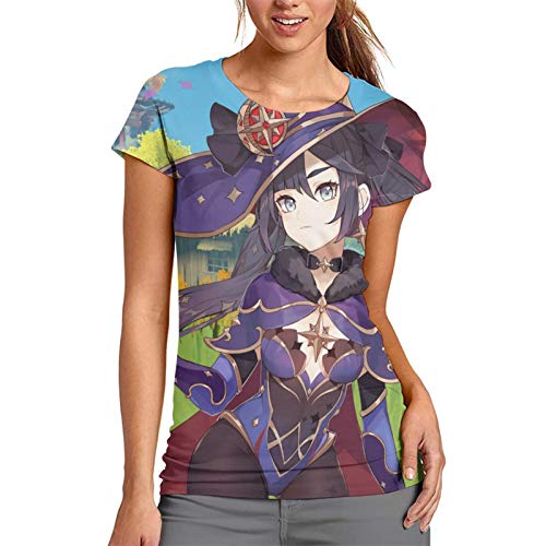 Nueey Gen-Shi Im-Pact - Camiseta de manga corta para mujer, color verde