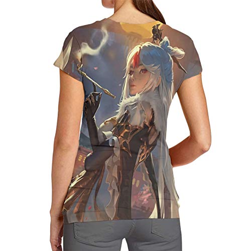 Nueey Gen-Shi Im-Pact - Camiseta deportiva para mujer, diseño de hip-hop, color amarillo