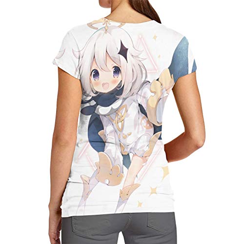 Nueey Gen-Shi Im-Pact - Camiseta para mujer, diseño de hip-hop, color blanco