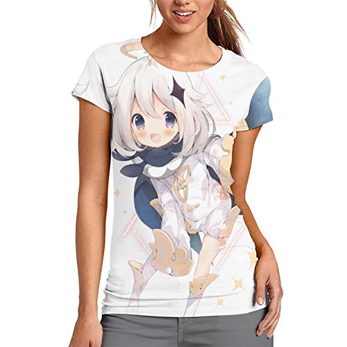 Nueey Gen-Shi Im-Pact - Camiseta para mujer, diseño de hip-hop, color blanco