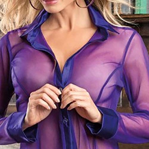 Nueva Camisa de Malla para Mujer, lencería Sexy Babydoll, Pijamas de Manga Larga, Tops Rojos, Ropa Interior Babydoll 3XL, Disfraces Sexis, eróticos Calientes Plus