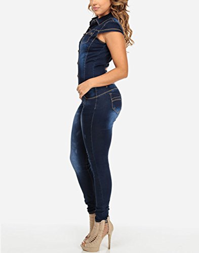 Nuevo Caliente Vaqueros de Mujeres Slim Rompers Bodysuit Pantalones Jeans Monos Pantalones Jumpsuits Para Fiestas de Cóctel,Mujer De Vestir Vaqueros Largos Verano Elegantes Sin Mangas Vaqueros