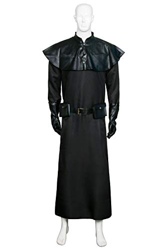 NUWIND Plague Doctor Disfraz Cosplay de Halloween Steampunk Medieval Fancy Dress Vestido Negro Juegos de rol para adultos Negro L
