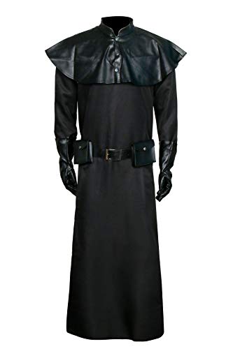NUWIND Plague Doctor Disfraz Cosplay de Halloween Steampunk Medieval Fancy Dress Vestido Negro Juegos de rol para adultos Negro L