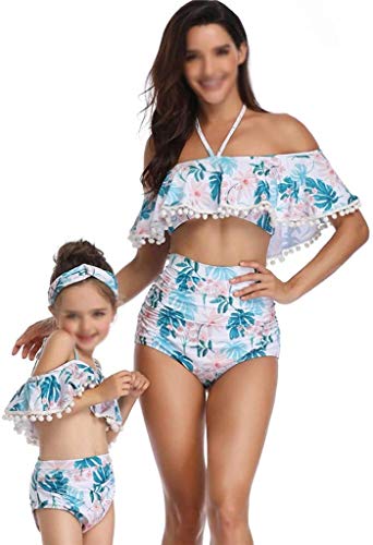 NXDHPLIENG, Traje de baño a Juego para la Familia, Conjuntos de Bikinis para Madre e Hija, Traje de baño para Madre e Hija,   Ropa de baño para la Familia, Ropa de baño, Grande