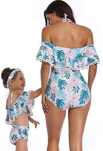 NXDHPLIENG, Traje de baño a Juego para la Familia, Conjuntos de Bikinis para Madre e Hija, Traje de baño para Madre e Hija,   Ropa de baño para la Familia, Ropa de baño, Grande