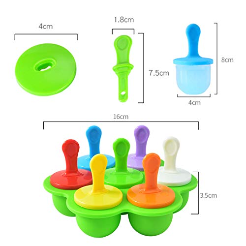 O-Kinee Mini Moldes Helados Silicona, Moldes para Helados y Polos Sin BPA, Poleras Helado Bebe Niños, Ice Cream Mold, Ice Lolly Moulds, Molde Reutilizables para Hacer Helados Caseros