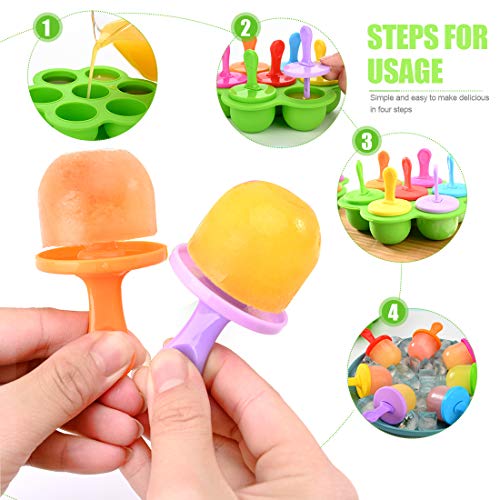 O-Kinee Mini Moldes Helados Silicona, Moldes para Helados y Polos Sin BPA, Poleras Helado Bebe Niños, Ice Cream Mold, Ice Lolly Moulds, Molde Reutilizables para Hacer Helados Caseros