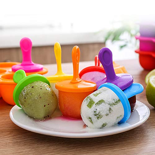 O-Kinee Mini Moldes Helados Silicona, Moldes para Helados y Polos Sin BPA, Poleras Helado Bebe Niños, Ice Cream Mold, Ice Lolly Moulds, Molde Reutilizables para Hacer Helados Caseros