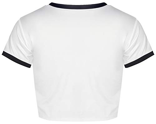 Ocean Plus Mujer Camiseta Corta Verano Señoras Camiseta Manga Corta Chicas Muñeca de Terror Cuello Redondo Halloween Cráneo Impresión Digital Tops (M/165-170, Miércoles niña de Veneno)