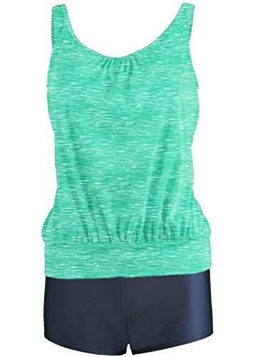 Octopus - Bañador Set de tankini para mujer / traje de baño / bikini para mujer, varios estampados, tallas 38-62 STEF-3 - f5365 Tankini Türkis Meliert G(1383) Hp 0