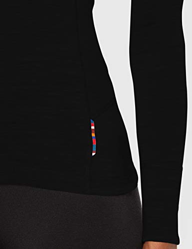 Odlo Camiseta Interior cálida para Mujer con Cuello de Tortuga L/S Natural, 100% Lana Merino, Mujer, Camiseta, 110861, Negro, Medium