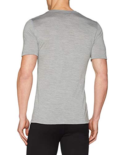 Odlo Camiseta Interior para Hombre Bl Top Crew Neck S/S Natural 100% Merino Warm, Hombre, Camiseta, 110822, Gris Melange - Gris Melange, Extra-Large