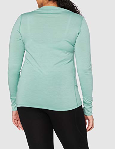 Odlo Camiseta Interior para Mujer BL Top Crew Neck L/S Natural 100% Merino, cálida, Color malaquita Verde, Talla XL