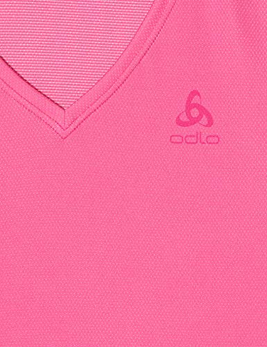 Odlo Camiseta Interior para Mujer con Cuello en V, Active F-Dry Light, Mujer, Camiseta, 141041_31600_L, Morado, Large