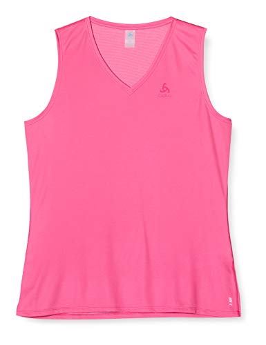 Odlo Camiseta Interior para Mujer con Cuello en V, Active F-Dry Light, Mujer, Camiseta, 141041_31600_L, Morado, Large
