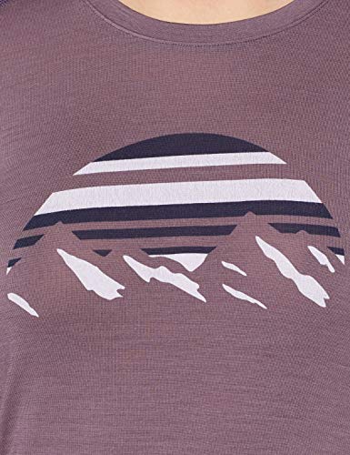 Odlo Camiseta para Mujer Bl Top Crew Neck L/S Alliance, Mujer, 550641, Diseño Vintage de Color Violeta con Estampado de Placas, Small